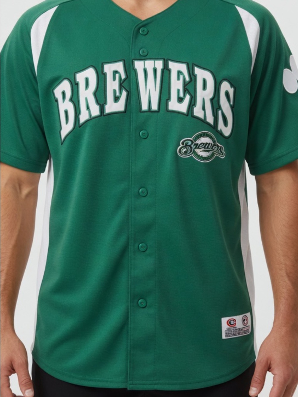 Vintage Milwaukee Brewers True Fan St. Patricks Day Green Jersey Mens XXL
